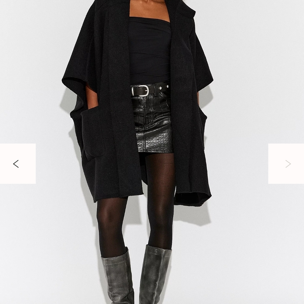 Free People Black All I Need Cozy Hooded Duster